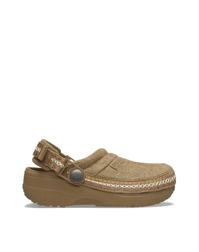 Crocs Kids - Vegan Suede Stitch Clogs - Sephia